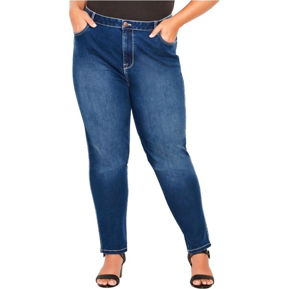avenue Womens Plus Size Butter Denim Regular Straight Leg Jeans, NWT